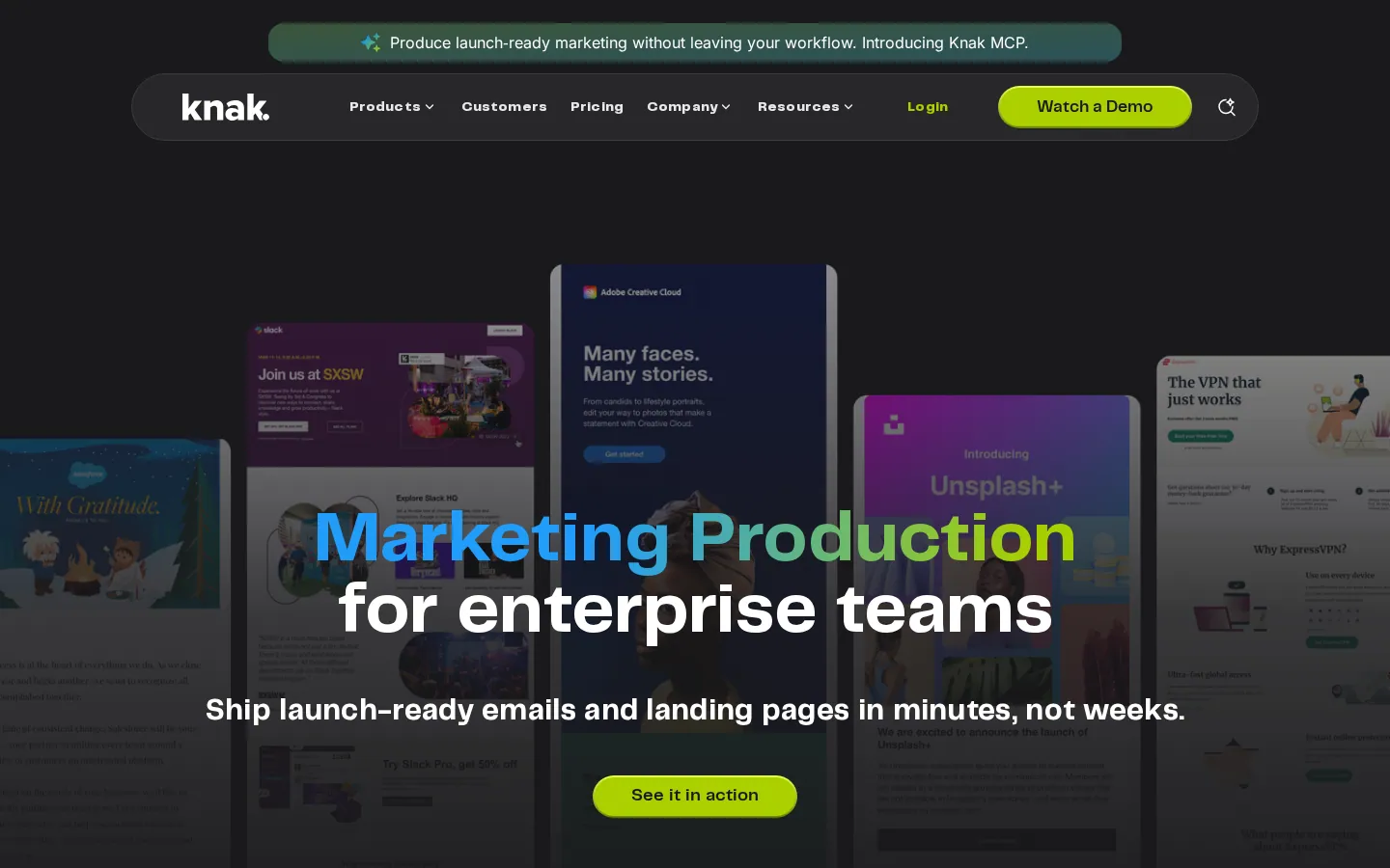 Knak homepage screenshot