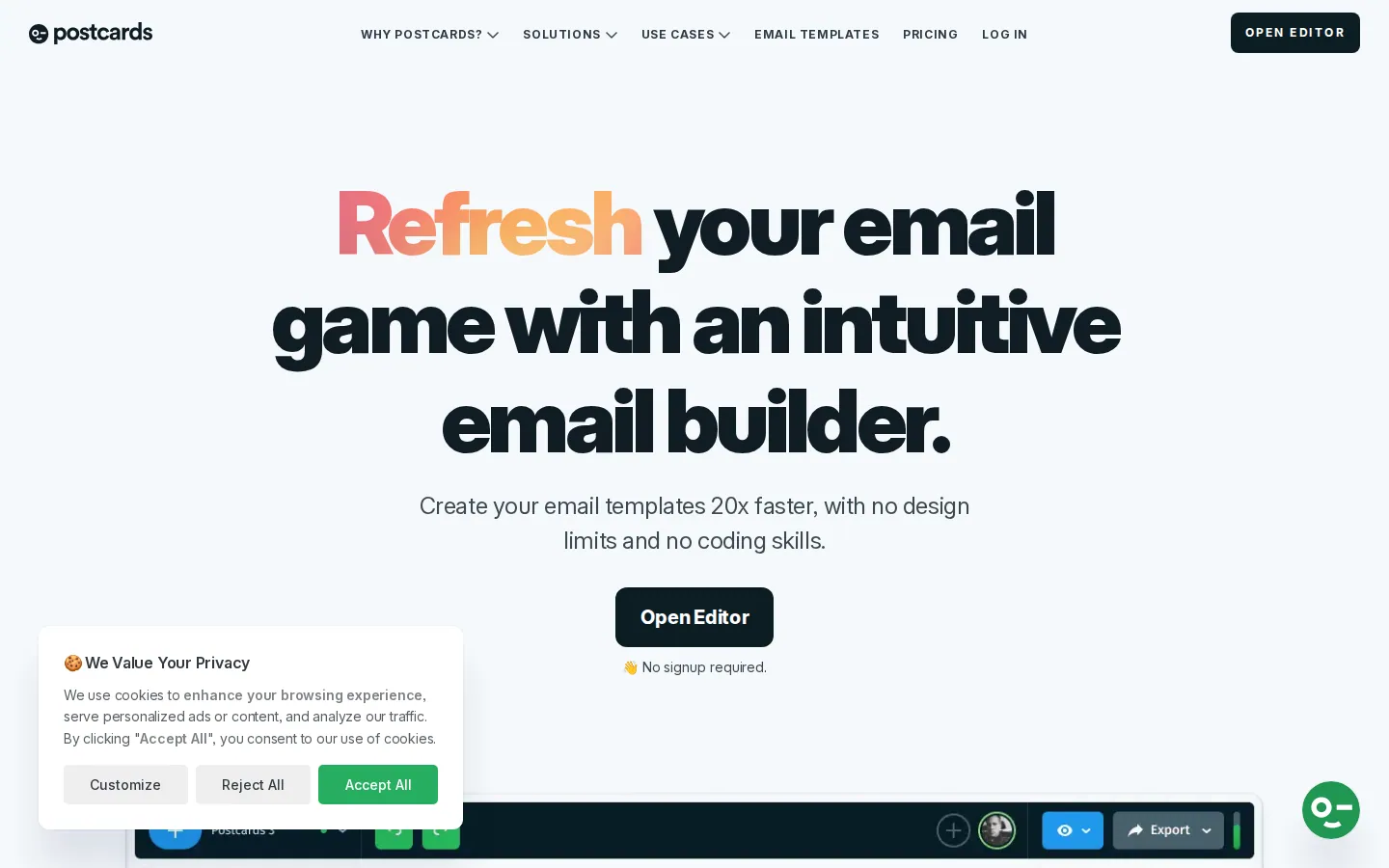 Postcards (Designmodo) homepage screenshot