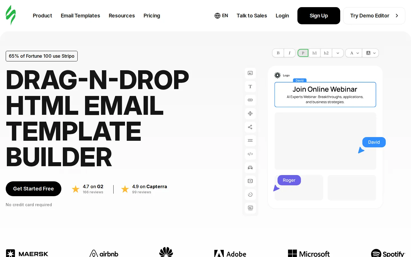 Stripo homepage screenshot